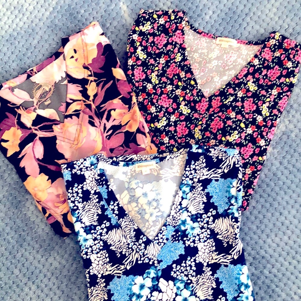WOMENS SET OF 3 NURSING SCRUB TOPS